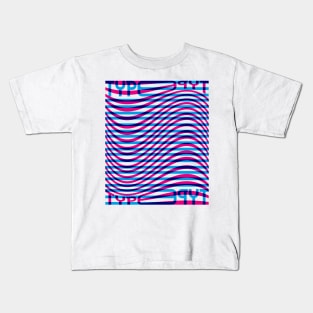 Type Wave (Cyan Magenta Blue) Kids T-Shirt